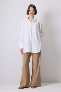 Camicia oversize effetto cupro
