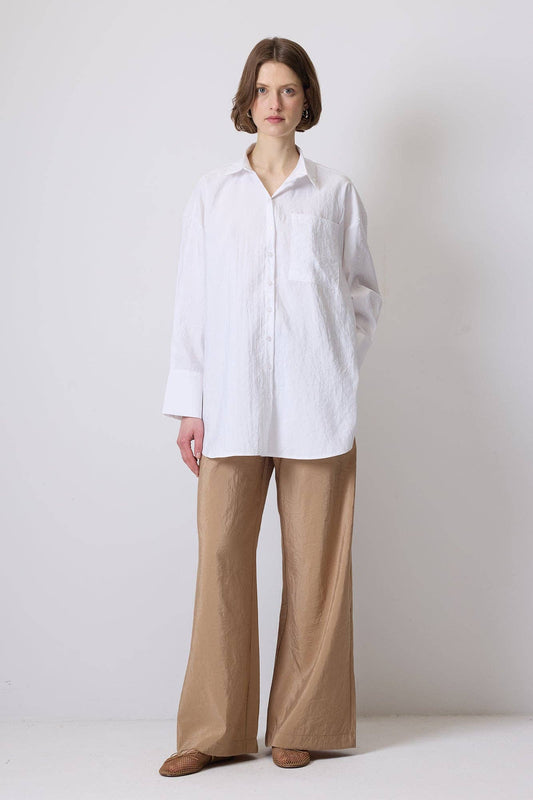 Camicia oversize effetto cupro