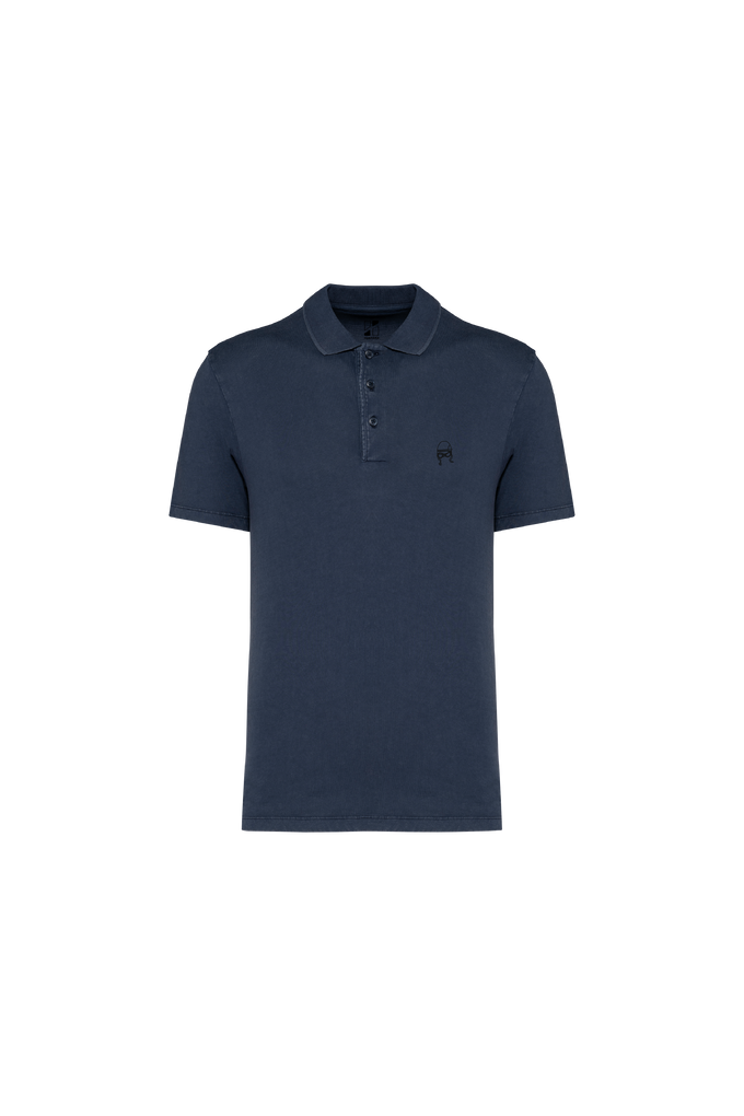 Polo Rider in cotone biologico vintage lavato a manica corta