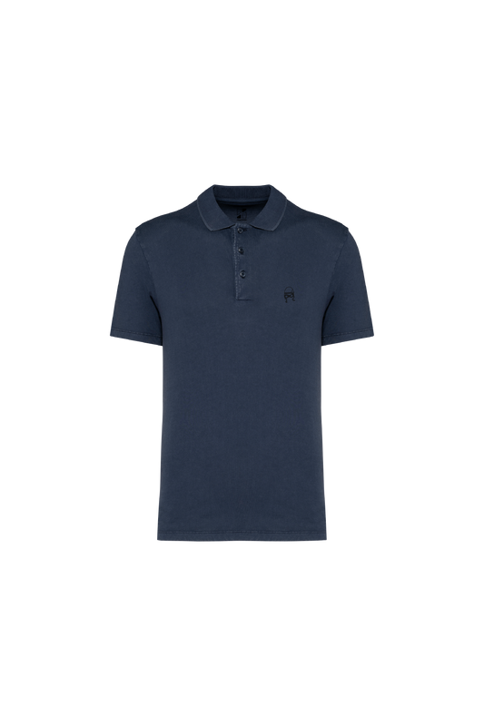 Polo Rider in cotone biologico vintage lavato a manica corta