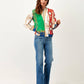 Bomber multicolor con stampa catene