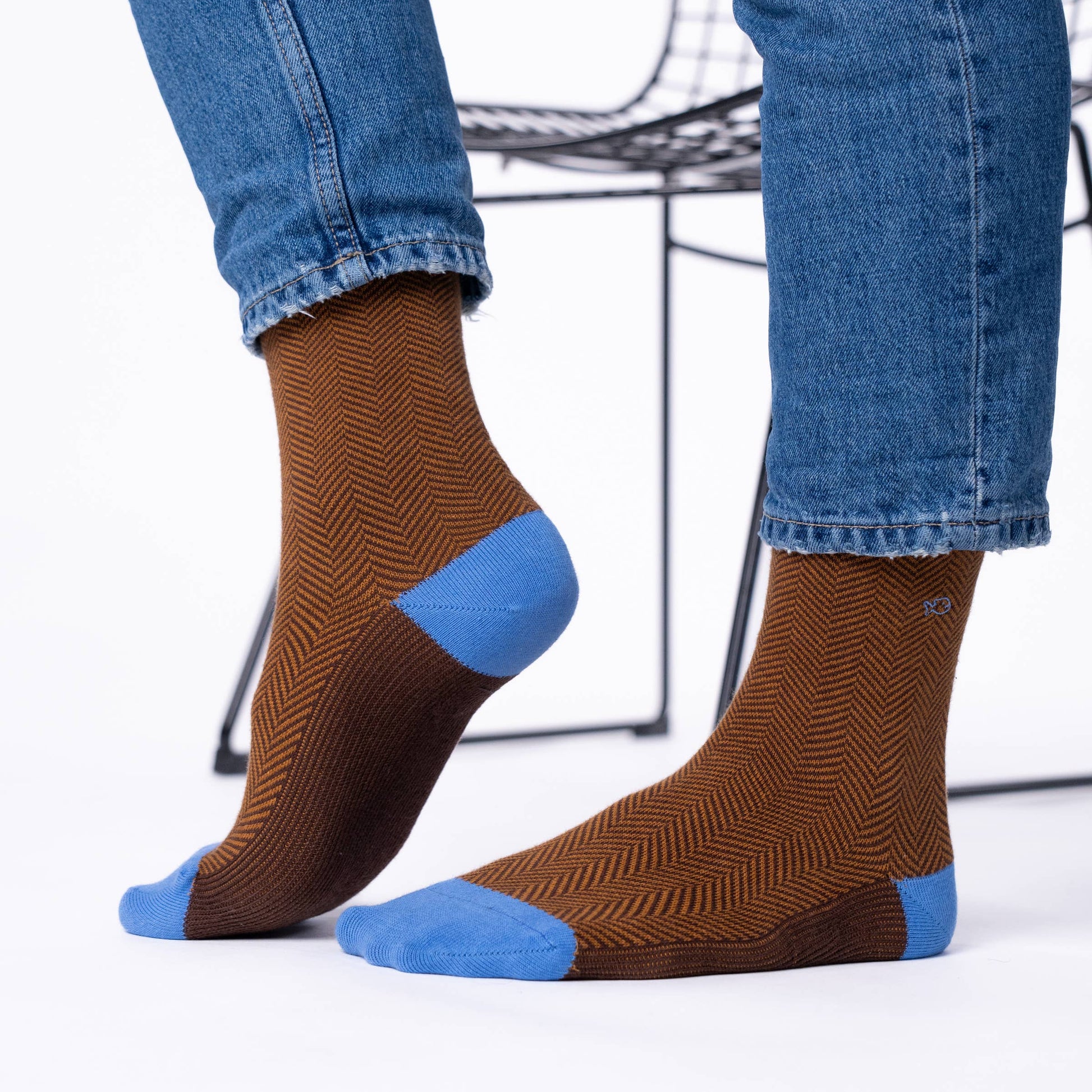 Calzini in cotone pettinato a motivo chevron
