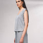 T-shirt in lurex metallizzato con maniche ad aletta