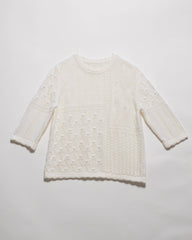 Maglia traforata in cotone con motivo floreale