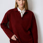 Set tunica e pantaloni in maglia con colletto a coste