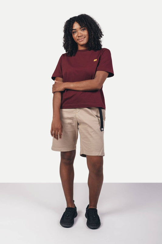 T-shirt donna in cotone biologico Essential Bordeaux