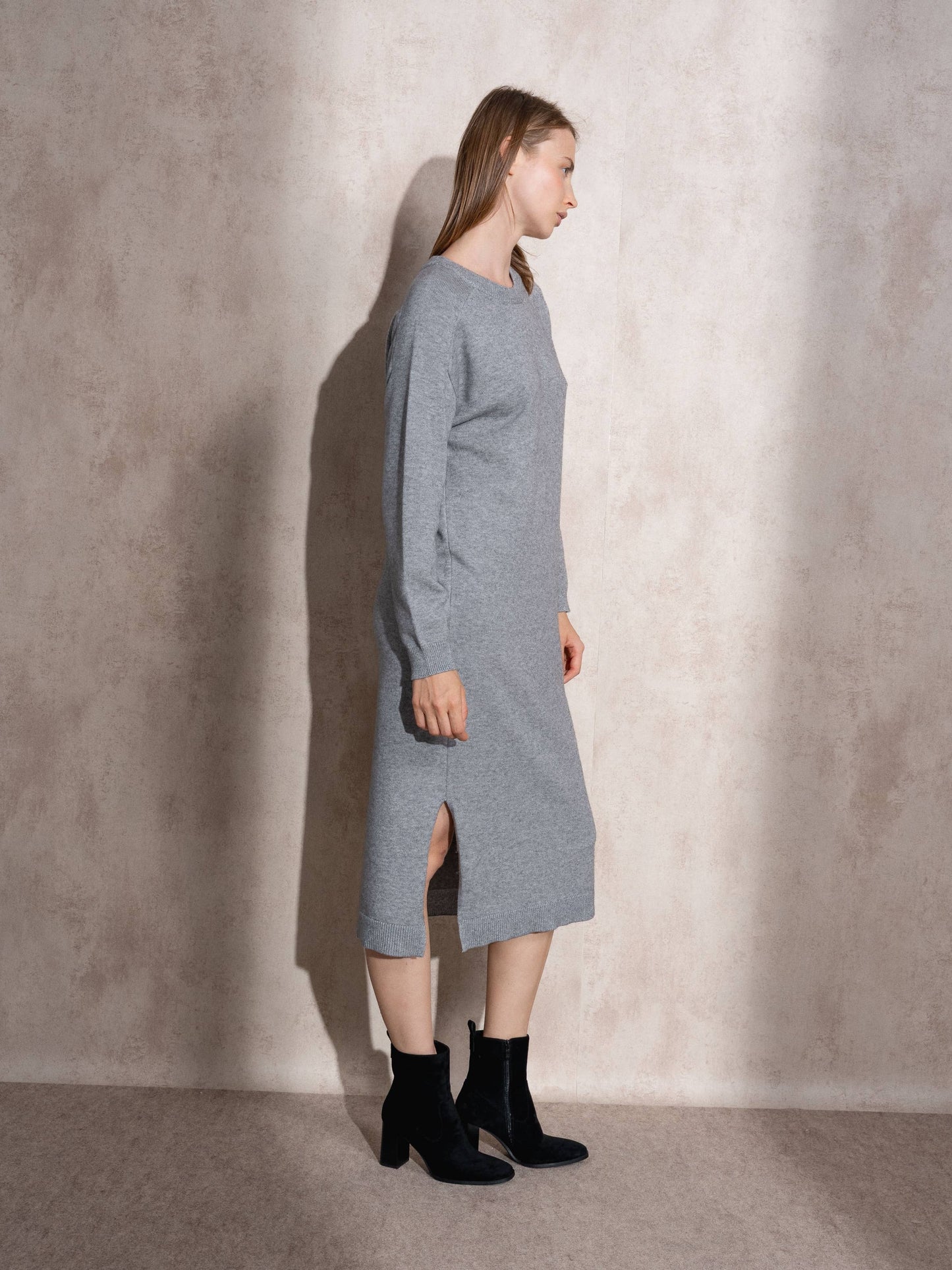 Abito lungo in maglia con lurex