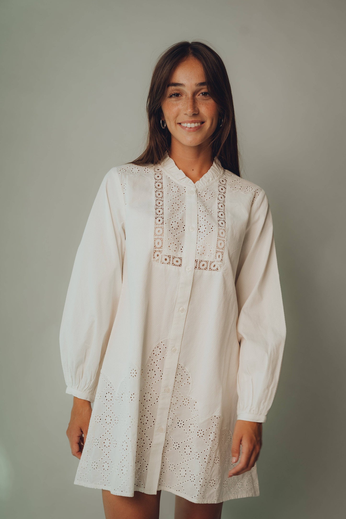 Vestito midi floreale con maniche a sbuffo