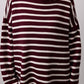 Maglione a righe bordeaux oversize