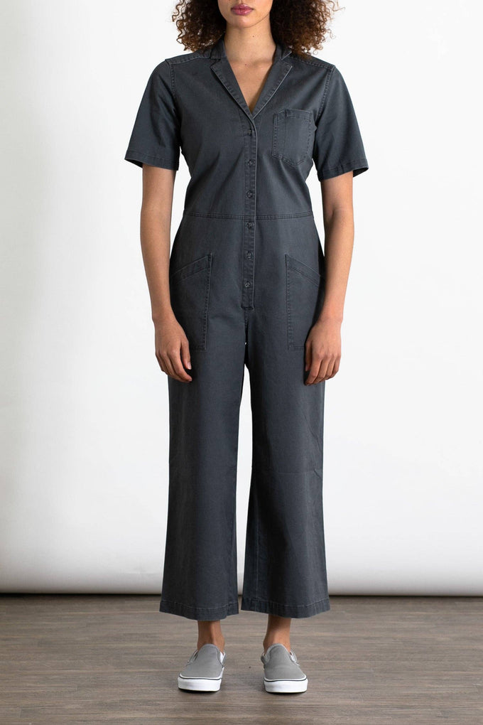 Tuta utility Lou in cotone stretch color ardesia