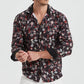 Camicia stretch aderente con stampa marina nera