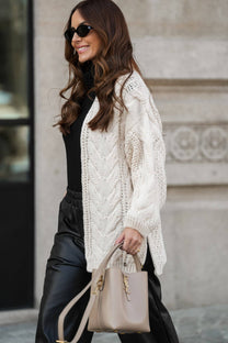 Cardigan lungo intrecciato oversize