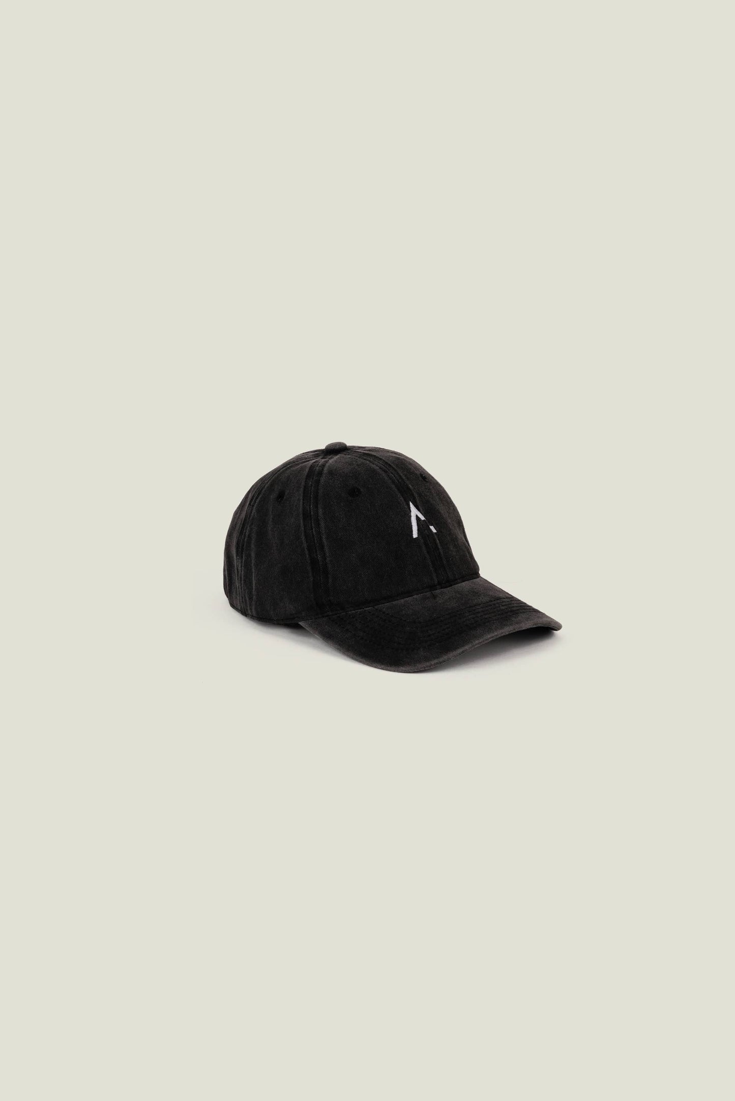Cappellino baseball nero effetto lavato con logo ricamato
