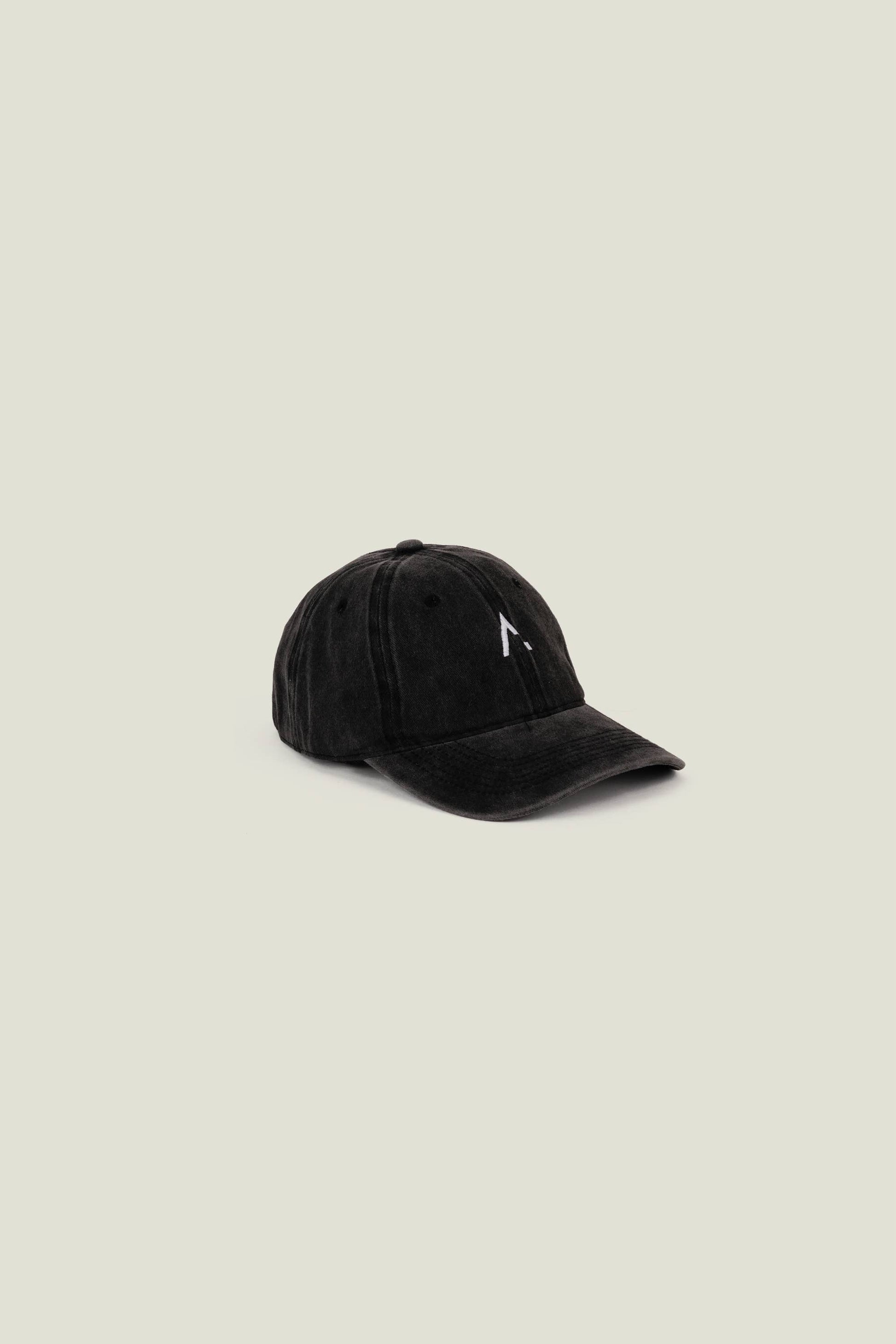 Cappellino baseball nero effetto lavato con logo ricamato