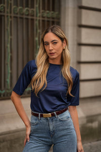 T-shirt fluida satinata