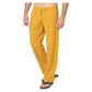 Pantaloni lunghi estivi da uomo in misto lino giallo