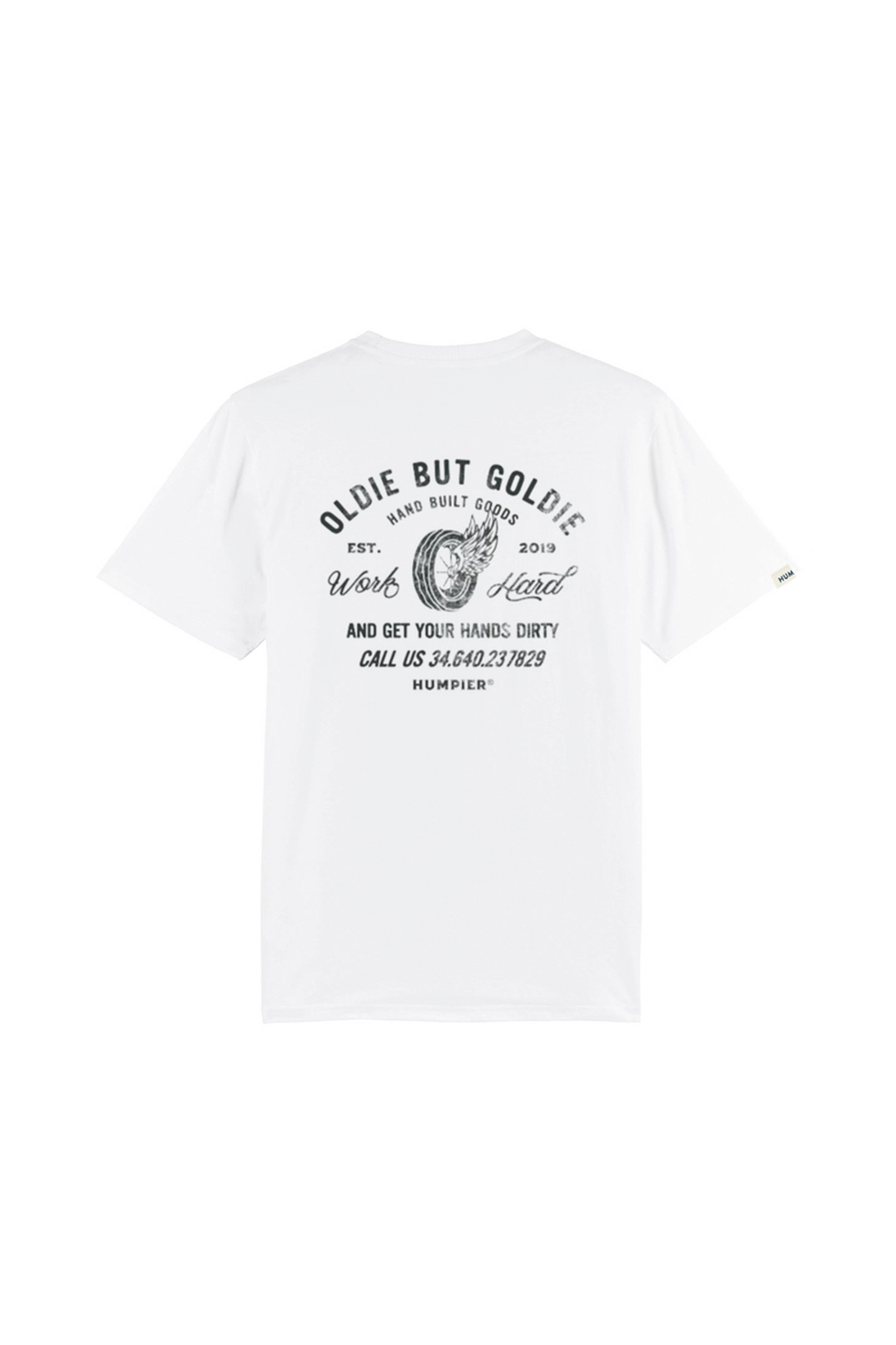 T-shirt Oldie bianca in cotone biologico