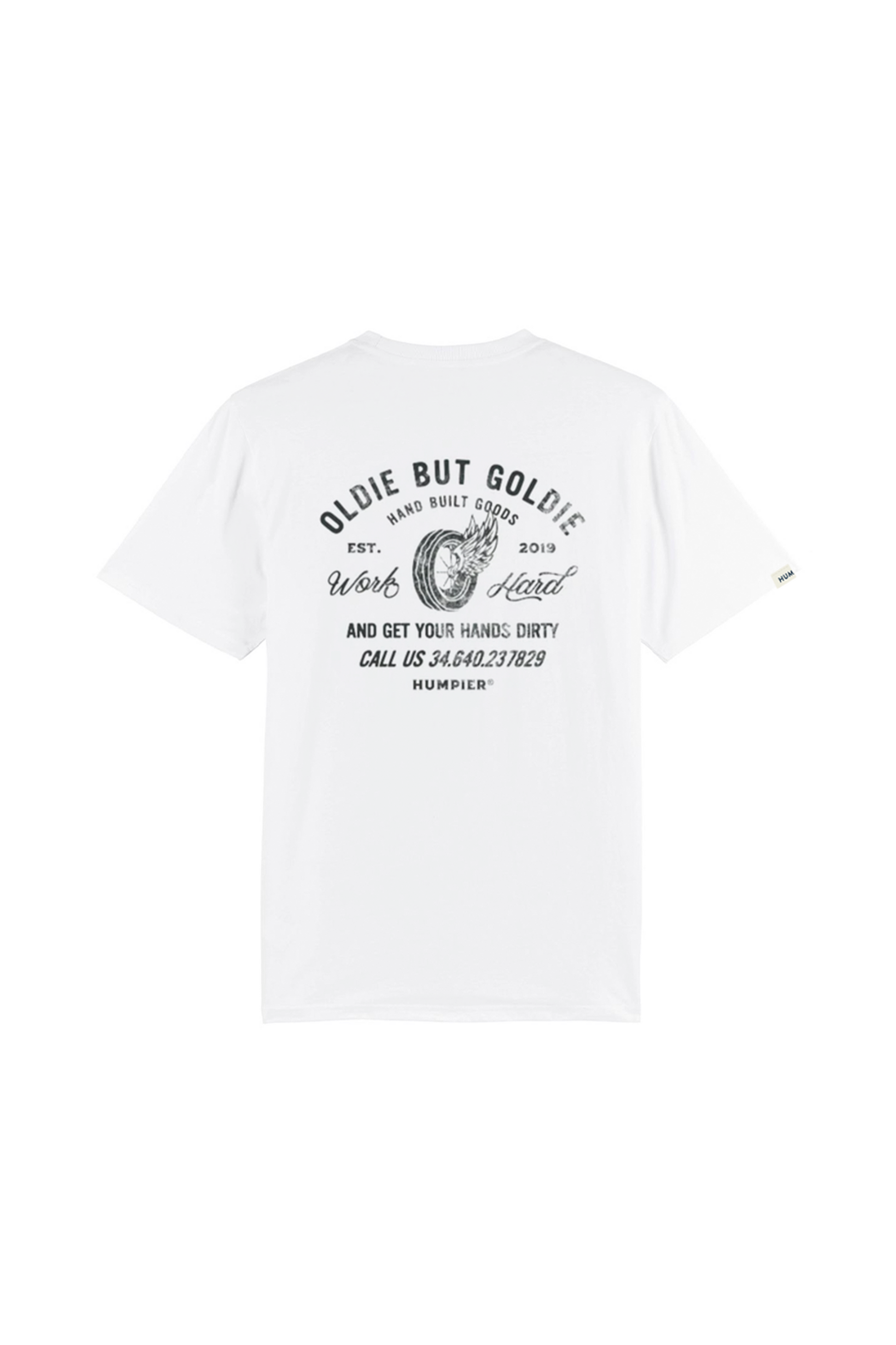 T-shirt Oldie bianca in cotone biologico