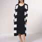 Cardigan lungo a righe aperto