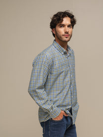 Camicia uomo a quadri in cotone misto