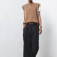 Pantaloni wide leg in denim con impunture a contrasto