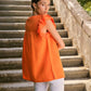 Blusa con scollo quadrato e maniche con volant