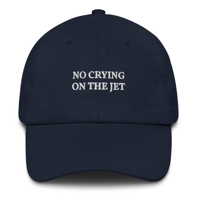 Cappellino da baseball unisex ricamato “No Crying on the Jet”
