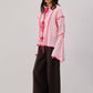 Cardigan in maglia con cintura a contrasto