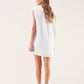 Abito mini bianco con patch farfalla