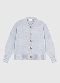 Cardigan in maglia spessa color cielo