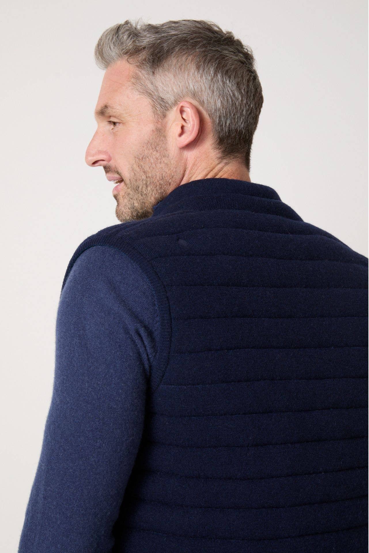 Gilet imbottito reversibile Brunch blu navy e blu petrolio