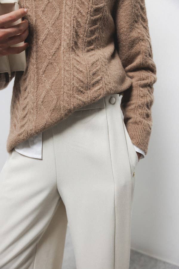 Pantaloni a Vita Alta a Gamba Ampia