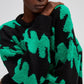 Maglione oversize girocollo fantasia
