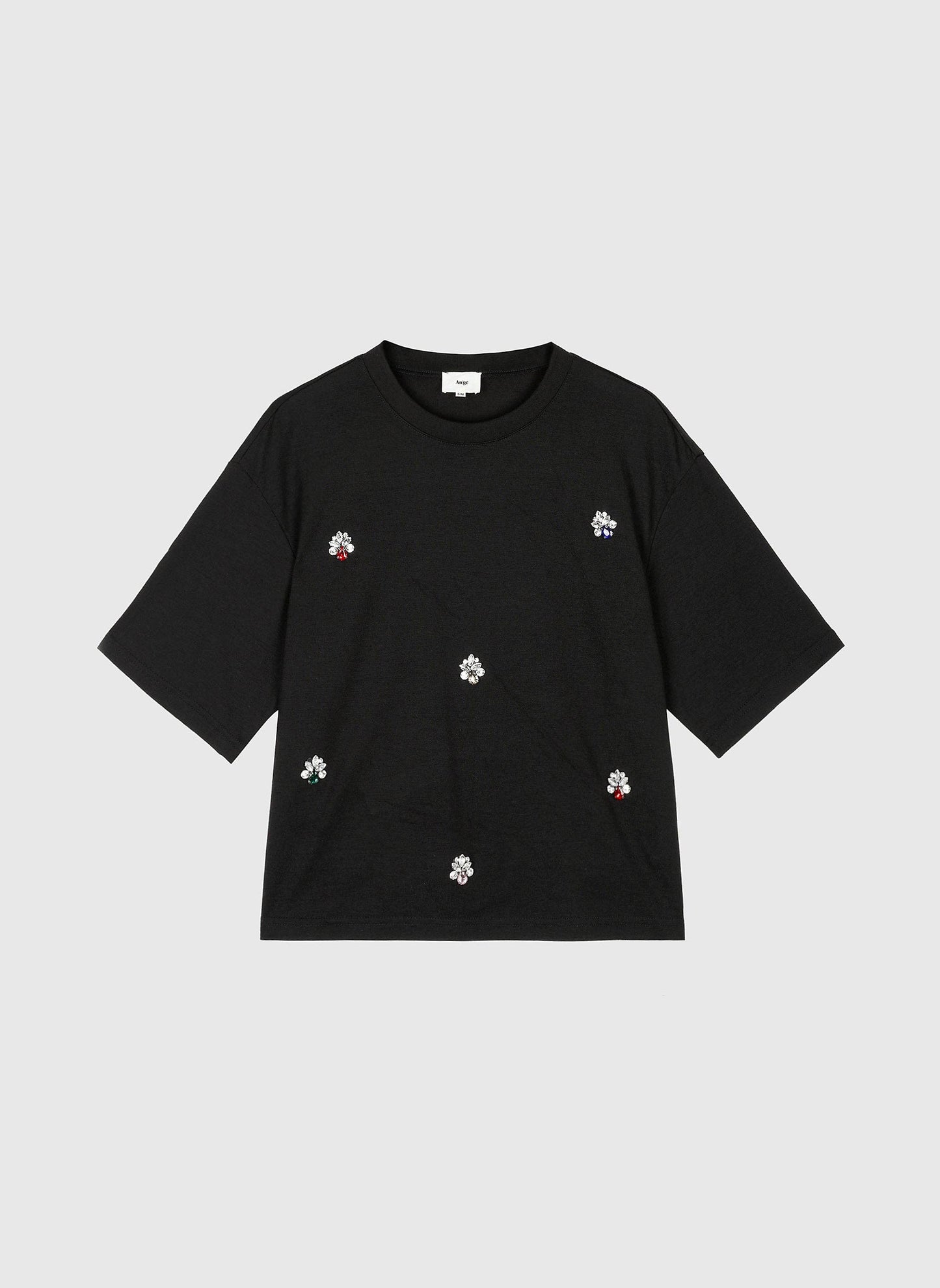 T-shirt Amarina nera con strass
