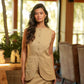 Gilet sartoriale in misto cotone beige