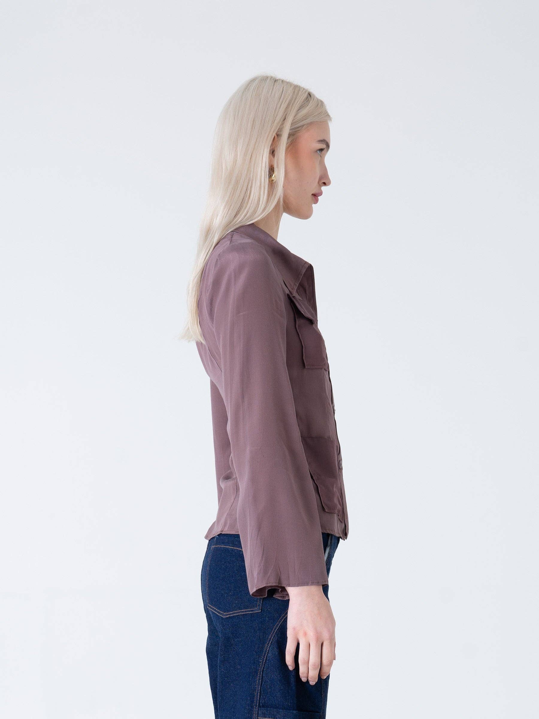 Camicia utility a maniche lunghe con bottoni
