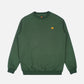 Felpa girocollo in cotone organico con logo elefante verde