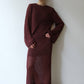 Abito lungo crochet bordeaux in misto cotone