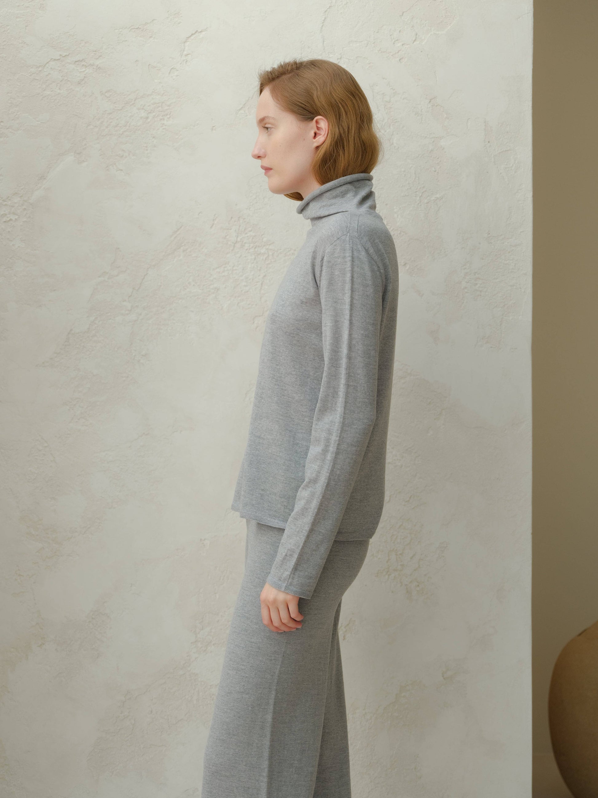 Dolcevita relaxed in lana merino extra fine in maglia 3D