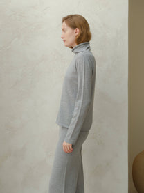 Dolcevita relaxed in lana merino extra fine in maglia 3D