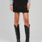 Gonna mini Romie in pizzo nero con ricami gioiello