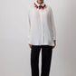 Camicia oversize in misto cotone bianca