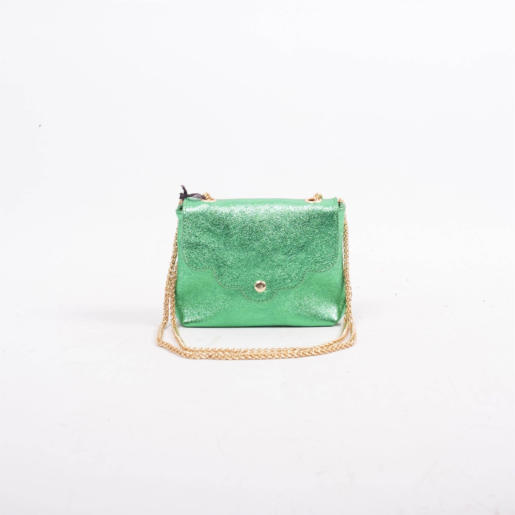 Piccola pochette in pelle con tracolla a catena