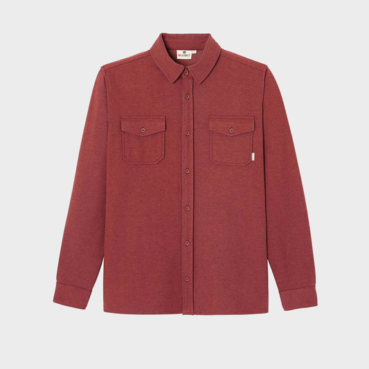 Sopracamicia in maglia antipiega bordeaux