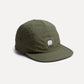 Cappellino cinque pannelli in nylon idrorepellente verde oliva scuro
