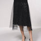 Gonna midi in tulle con paillettes