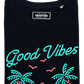 T-shirt Good Vibes Surf estiva in cotone biologico