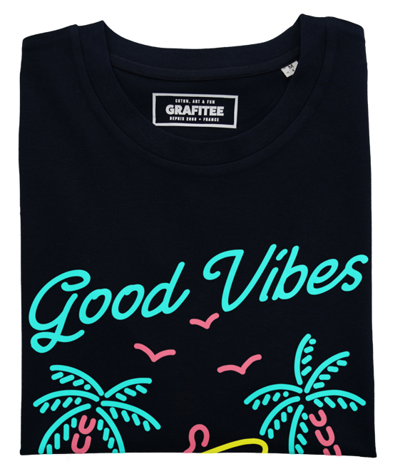 T-shirt Good Vibes Surf estiva in cotone biologico