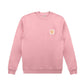 Felpa unisex rosa in cotone biologico con patch logo