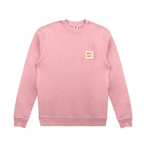Felpa unisex rosa in cotone biologico con patch logo